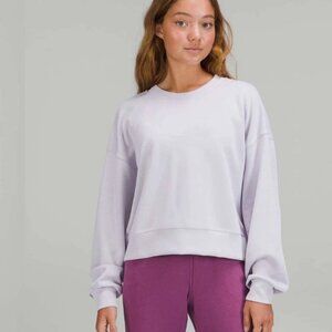 Lululemon Softstreme Perfectly Oversized Cropped Crew Pale Lavender Size 10